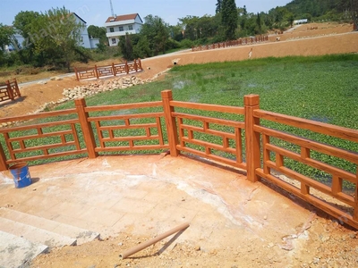 河道安全護(hù)欄水泥仿木欄桿中字款
