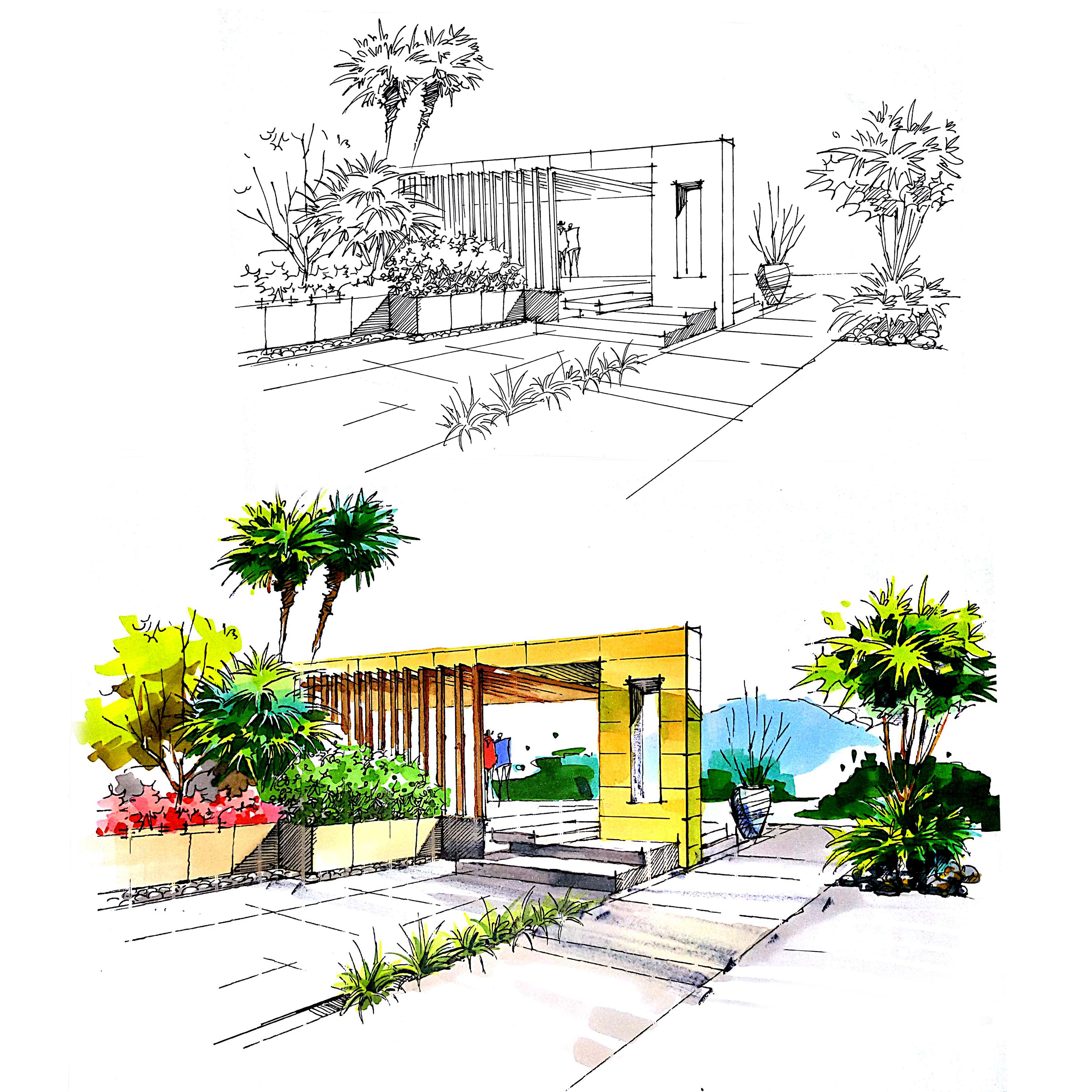 景觀手繪--田佳賓|空間|景觀設(shè)計|調(diào)色板22 