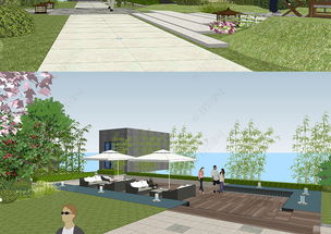 中式風(fēng)格屋頂花園景觀酒店景觀設(shè)計su模型模型下載